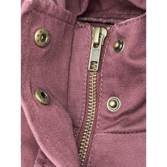 Loft Outlet Jacket Womens Medium Plum Field Jacket Cinch Tie Waist Cargo Pockets - Picture 6 of 12